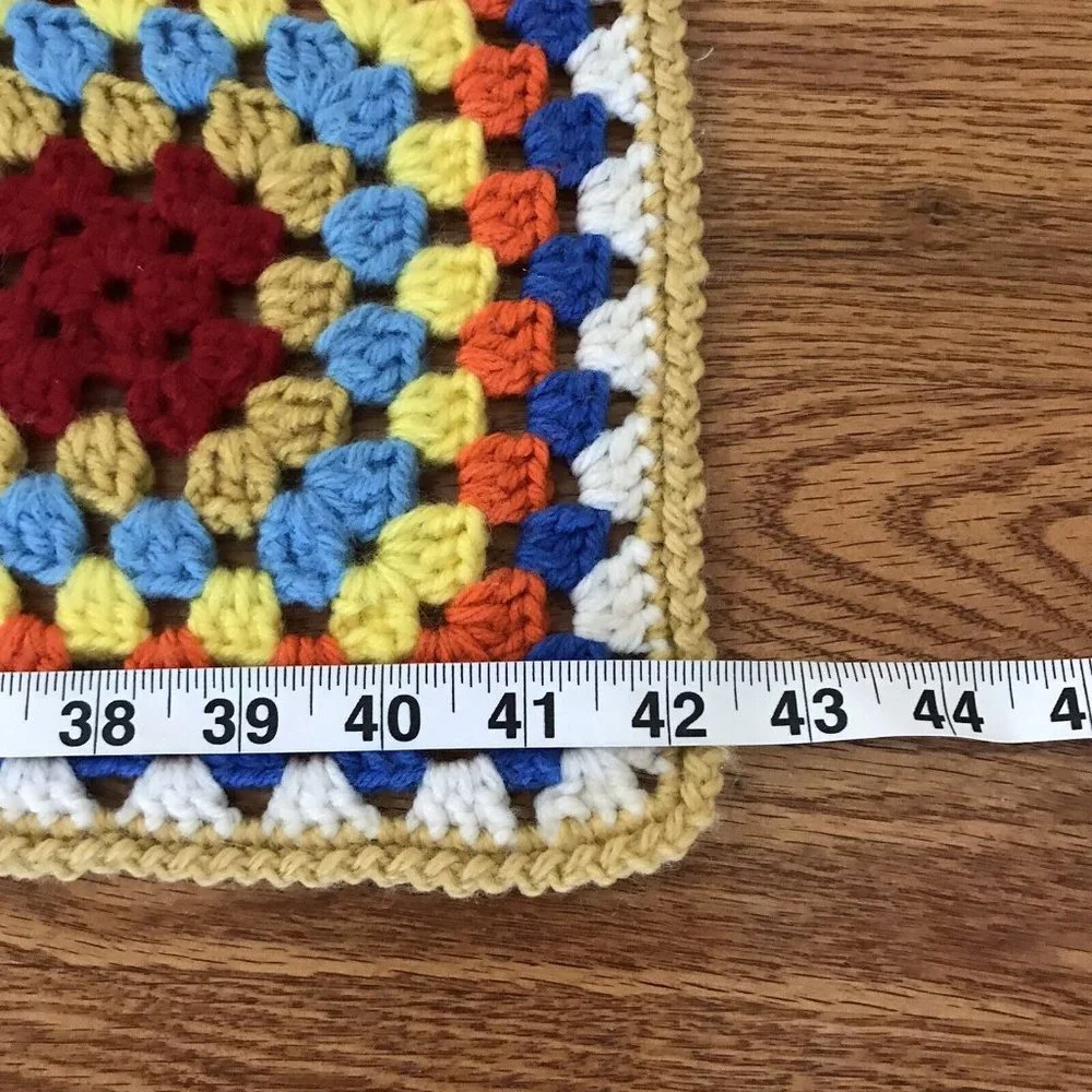 VINTAGE Afghan‎ Crochet Granny Square Blanket Handmade Throw Quilt